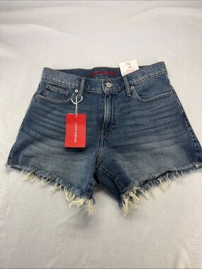 Lucky Brand Medium Blue Distressed Frayed Hem Denim Shorts Size 6/28 NWT